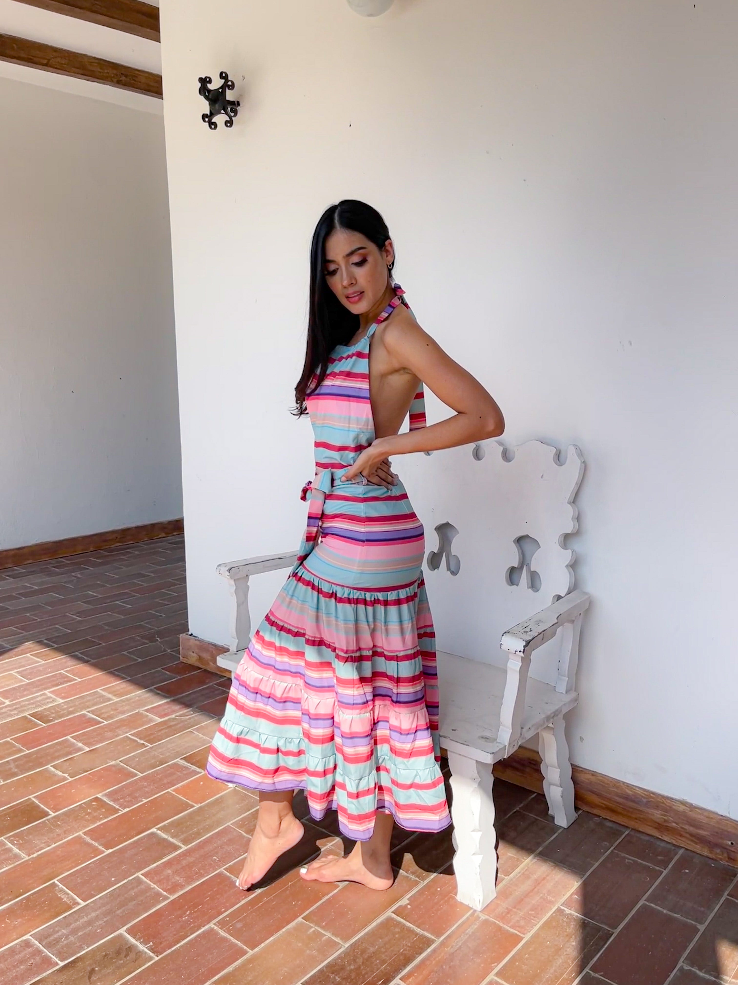 Vestido rayas de colores